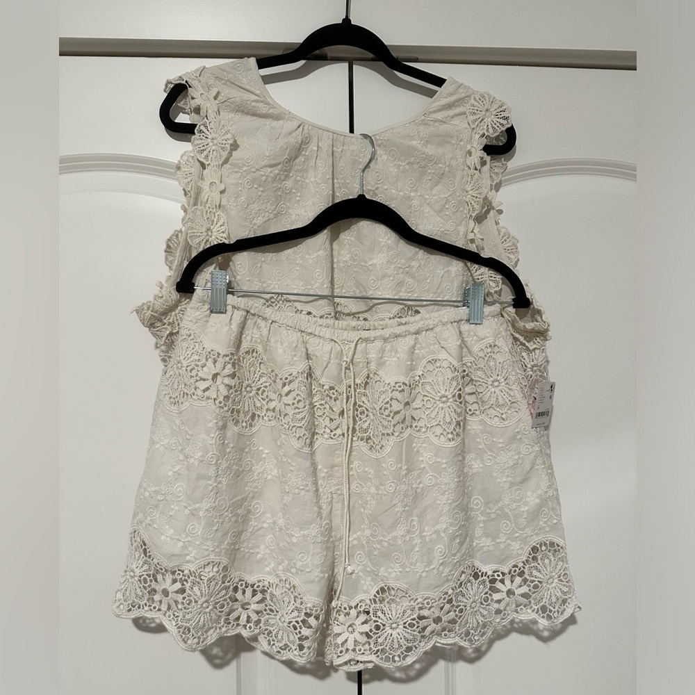 NWT Free People Ashtin Lace Short Set Medium Boho Whimsy - Picture 4 of 6